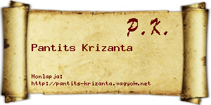 Pantits Krizanta névjegykártya